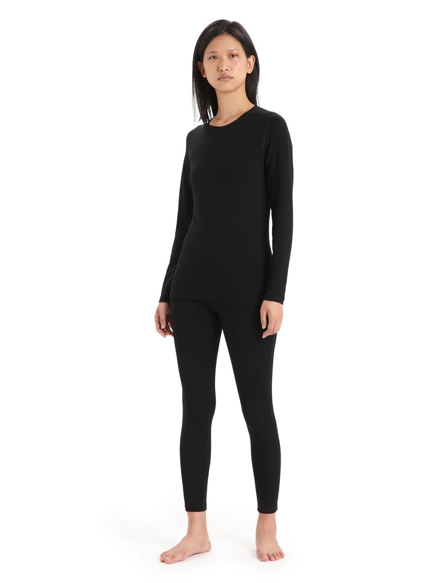 Icebreaker Merino 260 Tech Long Sleeve Crewe Thermal Top Női Base Layers Fekete | HU 1923CTVE